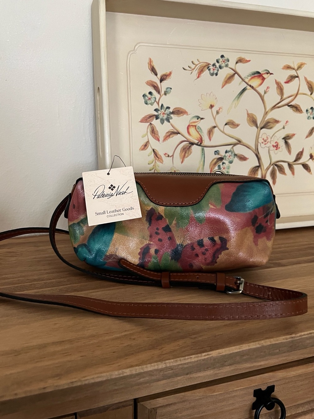 Patricia Nash Small Leather Goods Joliet Butterfly Watercolor Crossbody Purse